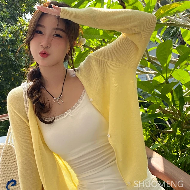 防晒独特漂亮小衫开衫薄款新款长袖女夏V领空调衫百搭外套透气