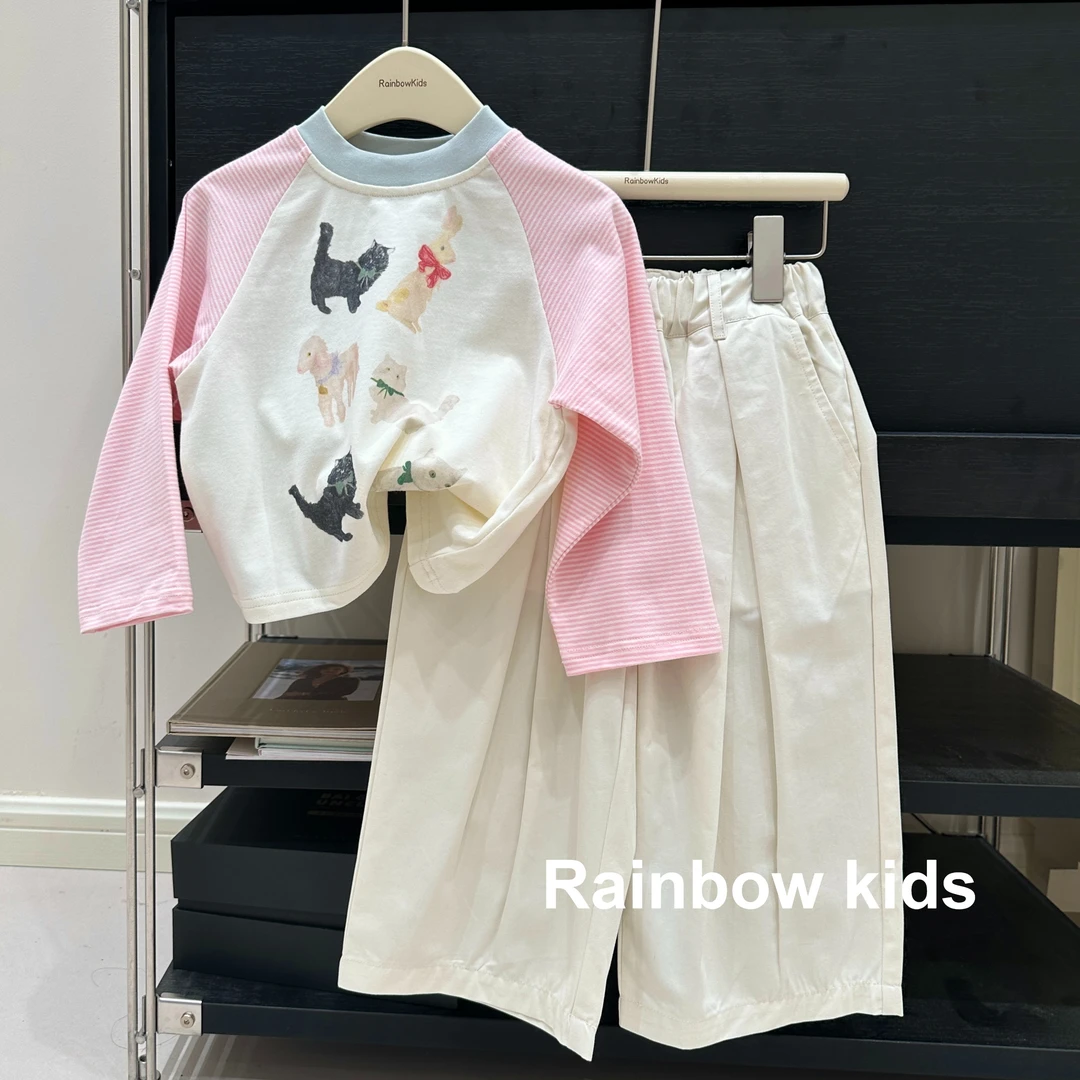 【Rainbow】2024秋款小清新上衣裤子套装-66256