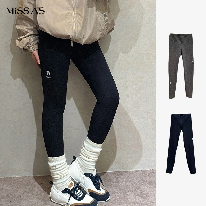 【OIIORIRI】休闲百搭修身显瘦坑条保暖打底裤24秋冬新品