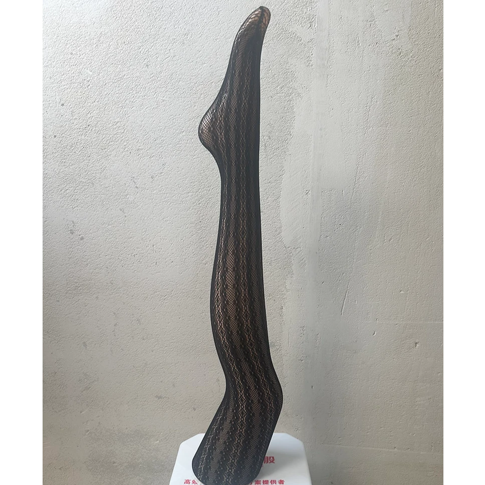 C21日系jk黑白色女洛丽塔竖条纹蕾丝显瘦显腿长镂空网袜甜美