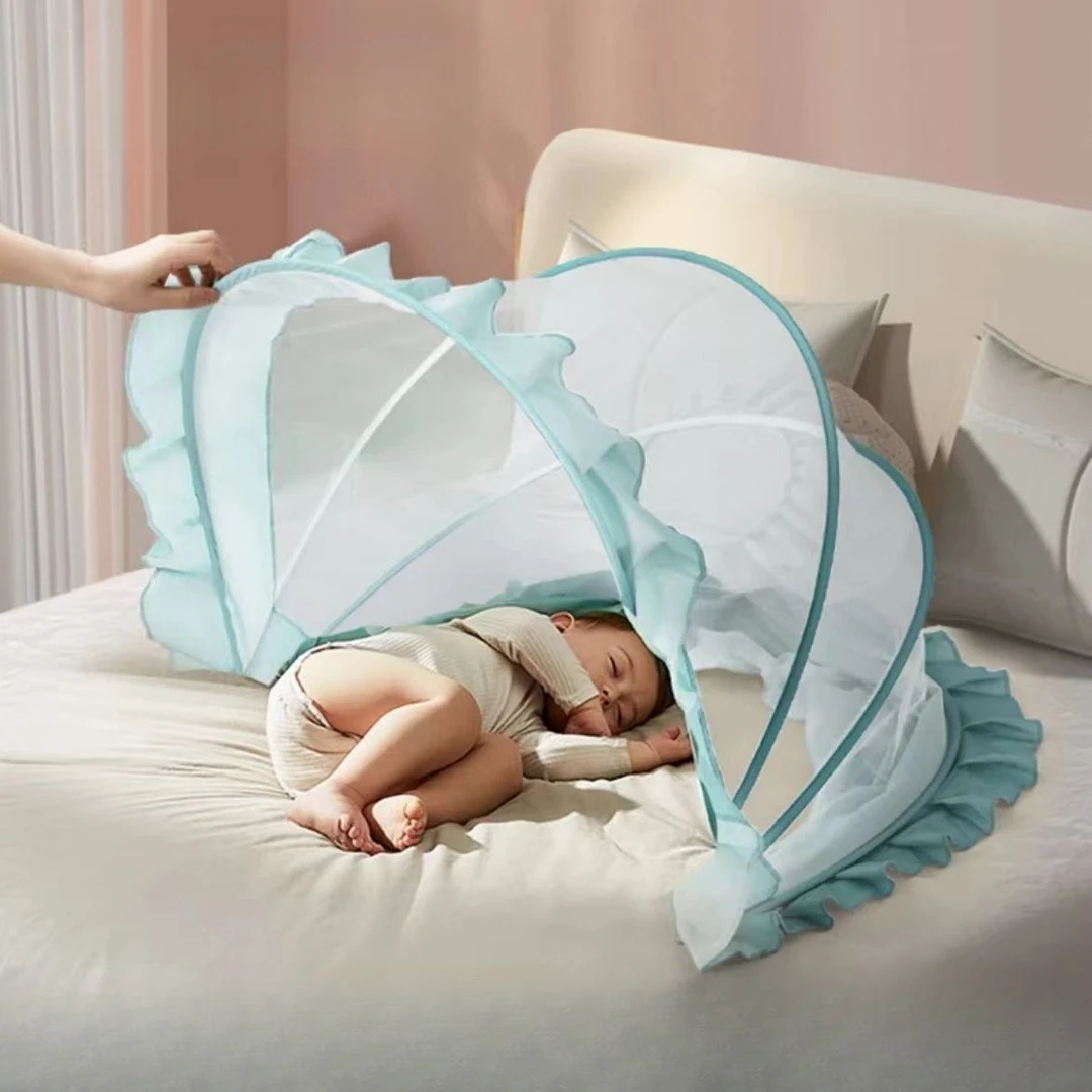 婴儿蚊帐可折叠防蚊罩防摔遮光儿童蚊帐宝宝新生儿蒙古包蚊帐E455