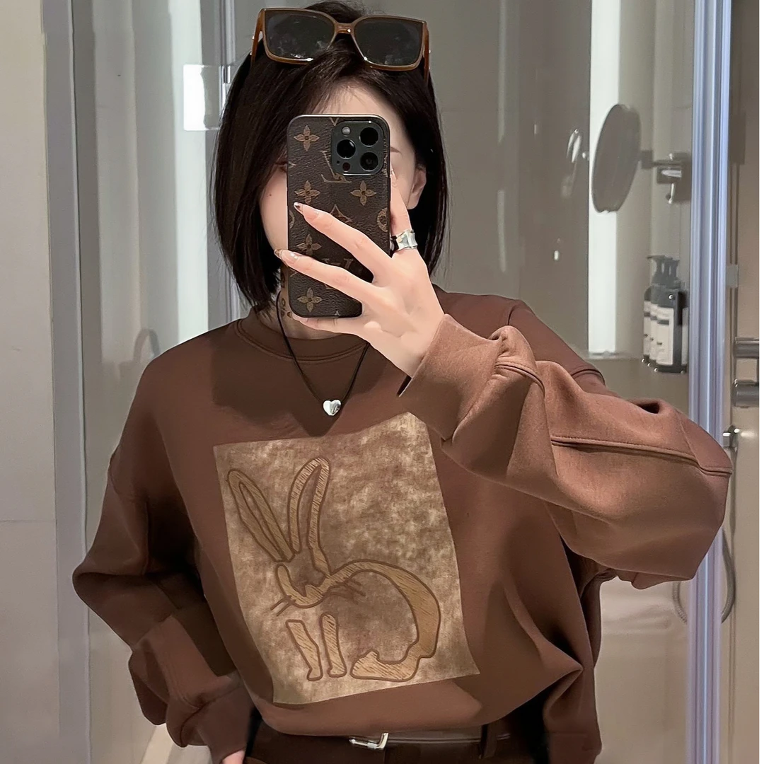 2024【兔子】秋冬韩版潮流休闲百搭圆领时尚卫衣