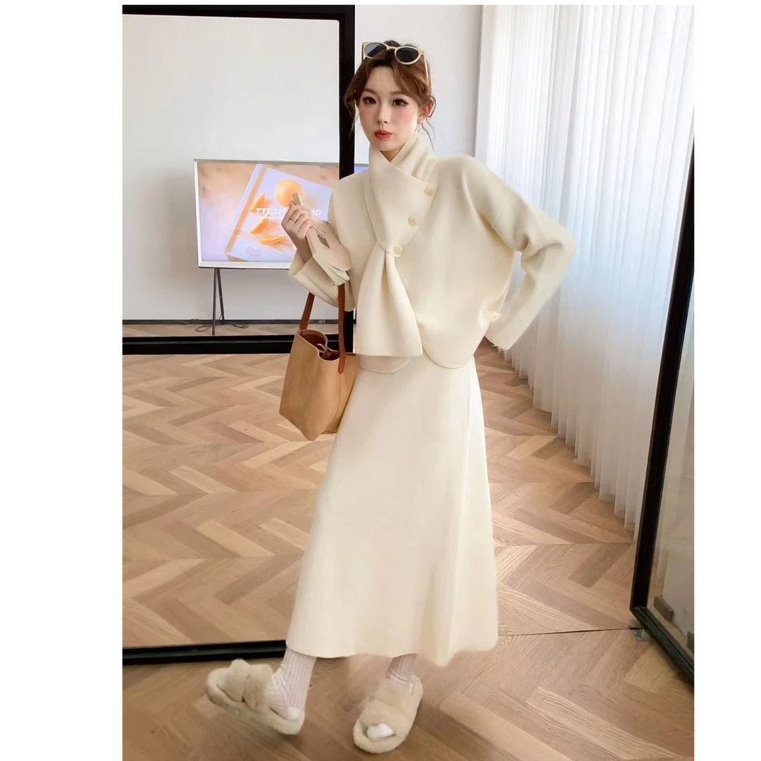 盐系轻熟高级感御姐气质女神范高端小个子半身裙子两件套装女早秋