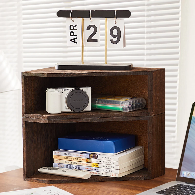 实木茶室茶壶茶杯博古架桌面书架置物架客厅办公室墙角组合整理架