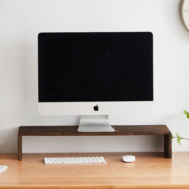 实木电脑显示器桌面增高架子键盘收纳垫高底座置物架屏幕支架护颈