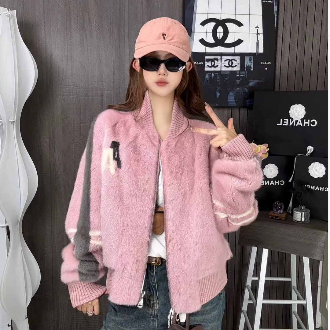 【伦敦街区】秋冬女士高级感休闲时尚轻奢设计师款水貂外套66-853