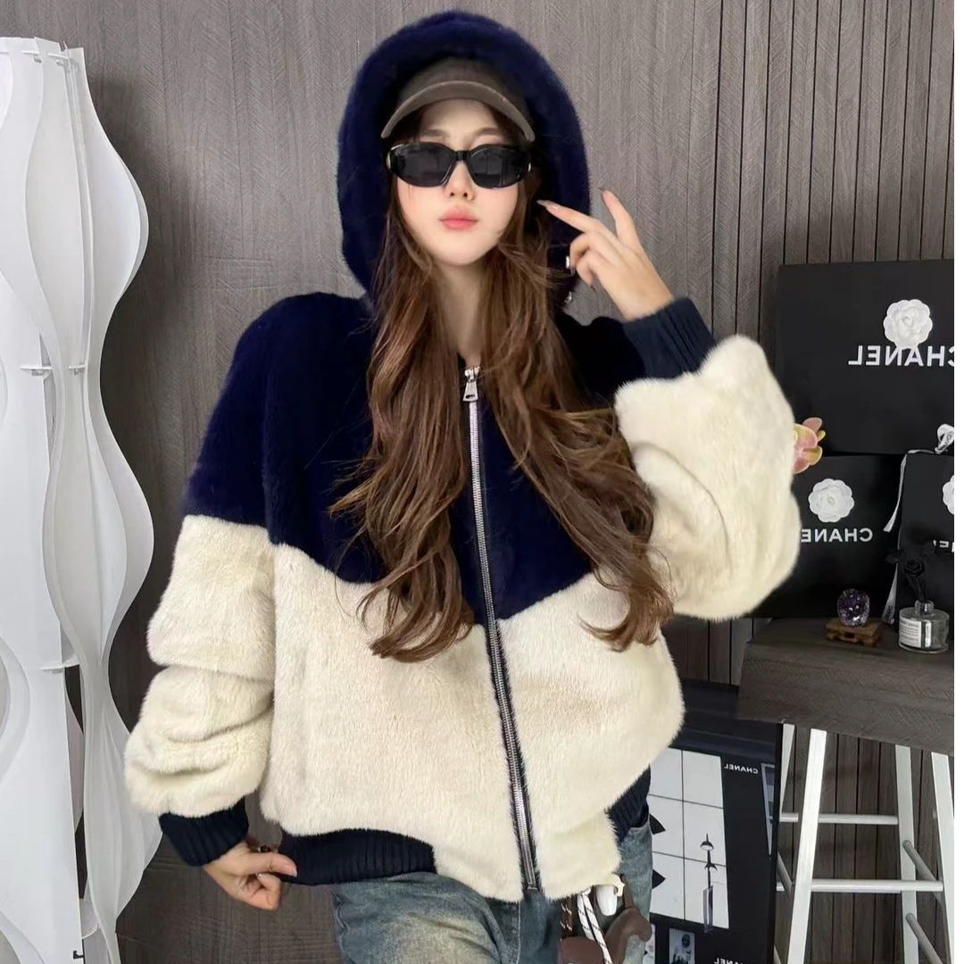 【北欧海岛】2024秋冬新款女士高级感休闲时尚轻奢设计师款水貂外套