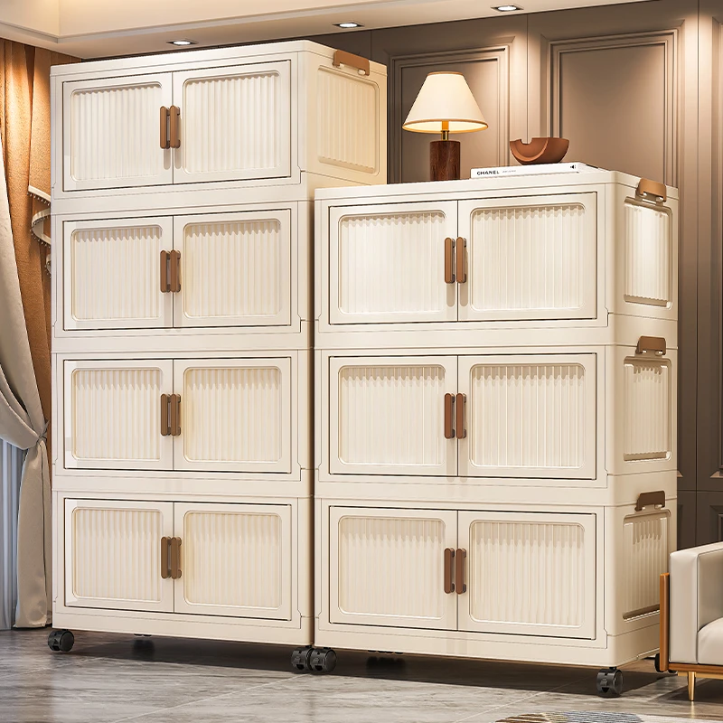 安家日记【面宽60破价】折叠收纳柜双开门置物柜儿童收纳移动书柜