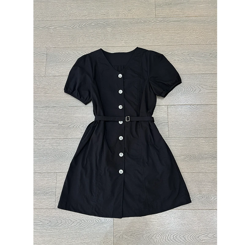 XIAOBAI女装连衣裙显瘦时尚夏季黑色收腰