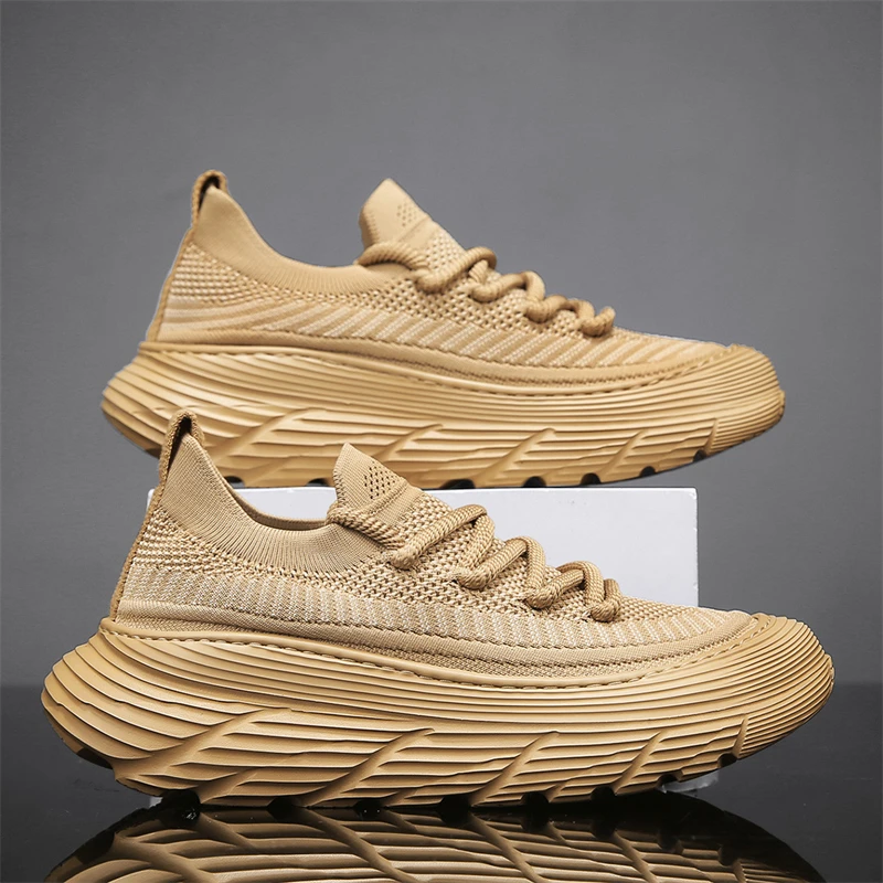 透气男鞋2024春夏新款休闲运动鞋男士韩版潮流飞织椰子鞋增高潮鞋