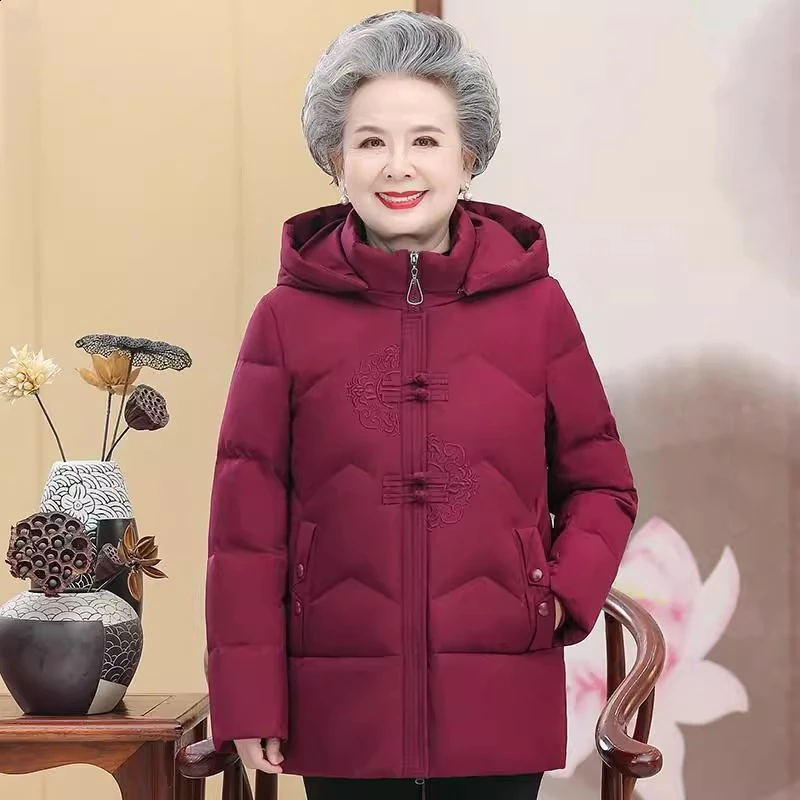 2024冬季新款棉衣女时尚加绒加厚棉服连帽棉袄奶奶女装短款外套袄