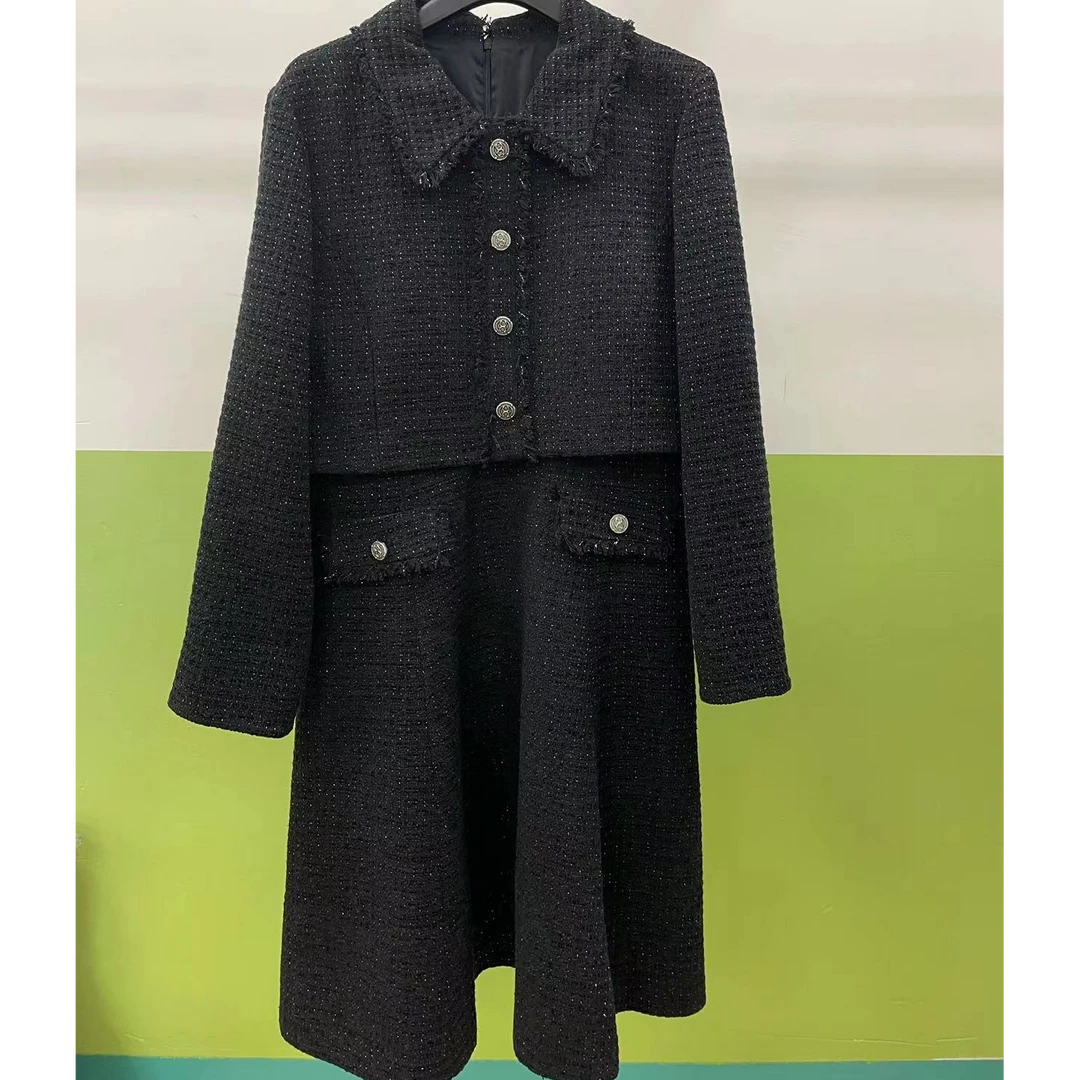 裕见-轻奢时尚长款气质小香风连衣裙