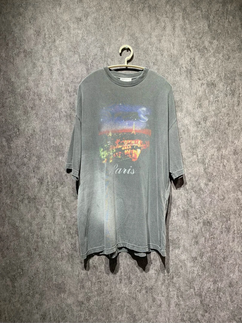 99新试穿/【Balenciaga】巴黎世家 夜景灰色短袖/xs码/公价5800