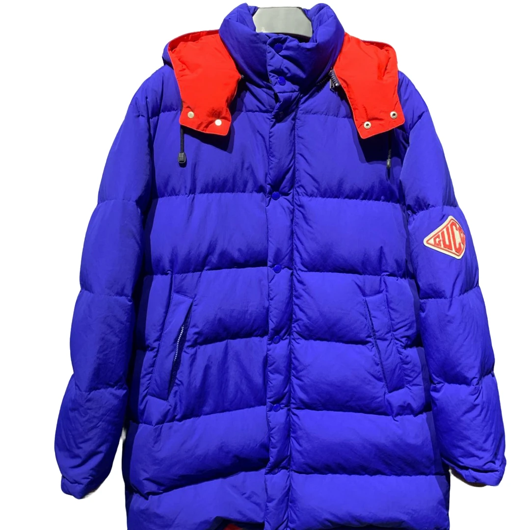 全新仅试穿/【Gucci】古驰蓝色连帽羽绒服/52码 /公价21200