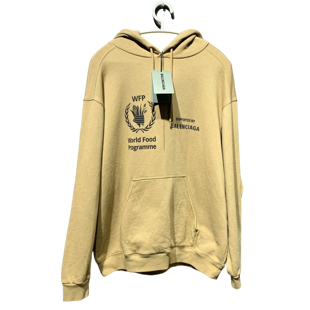 99新试穿/【Balenciaga】麦穗卡其色连帽卫衣 /XS码/公价7500