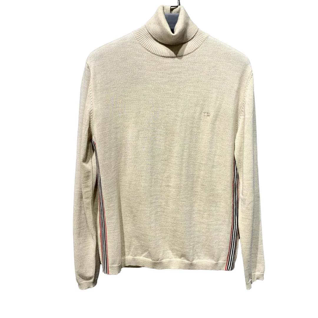 【女装】98新/【Burberry】米色战马高领毛衣/M码/Y6167459
