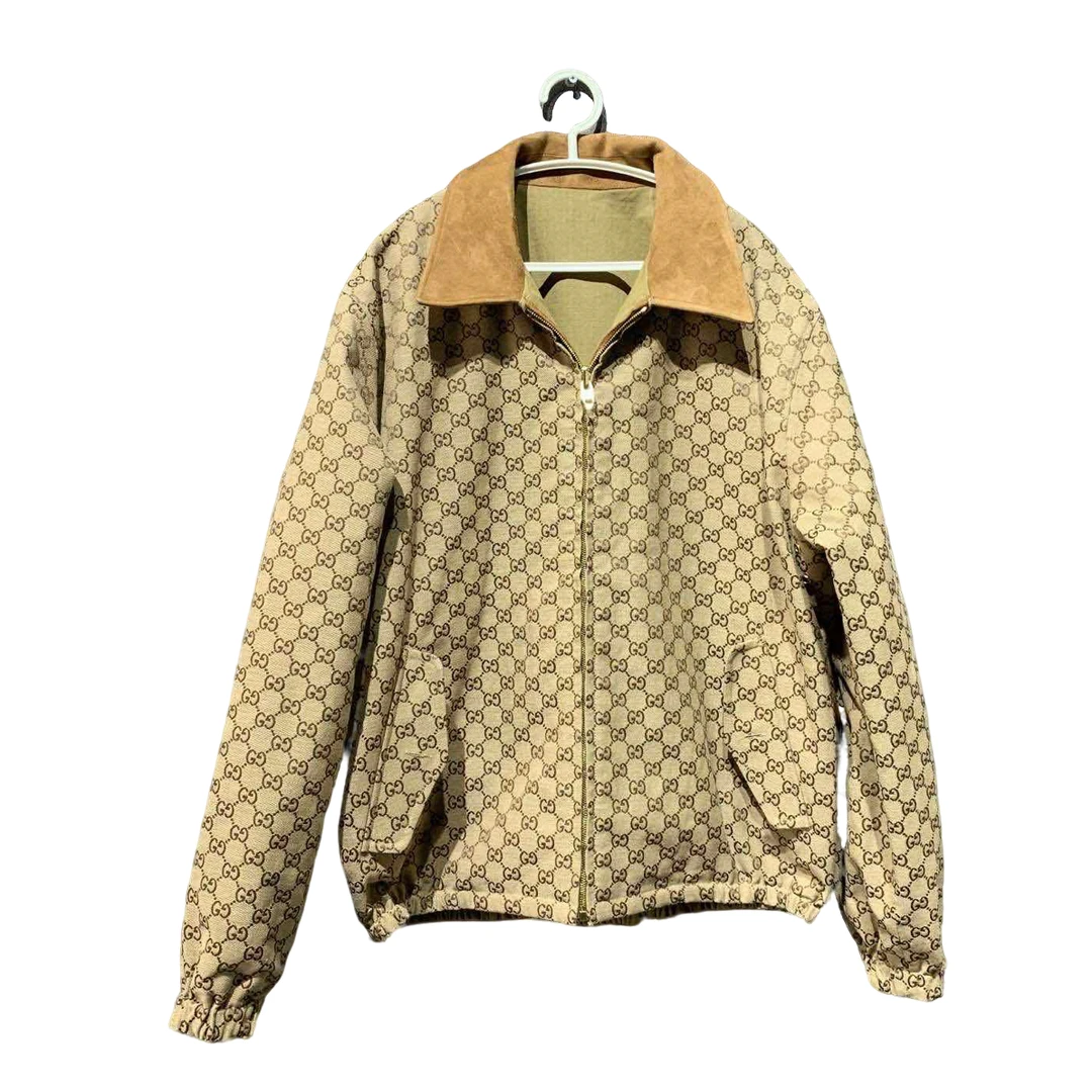 全新未使用/【Gucci】古驰 棕色满印老花双面夹克 /50码 /公价21000