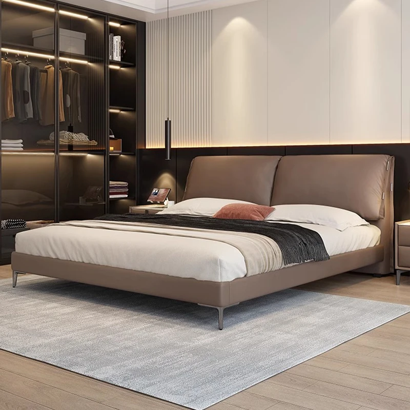 大象耳朵升级款齐边高脚床新款双人床软包婚床轻奢简约主卧室大床