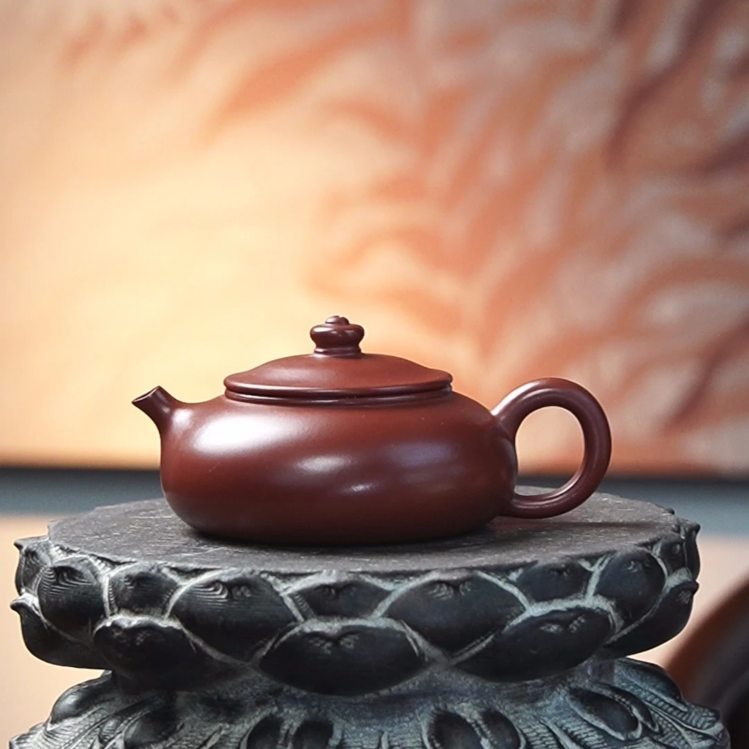 紫砂壶 光器寒江 鸡血大红袍 150ccH587