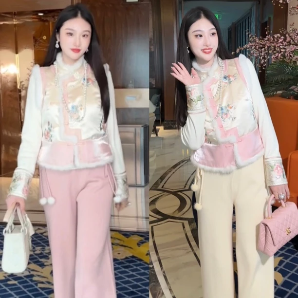 【媛珠 毛球裤】百搭显腿长显腿细秋冬针织裤长裤设计感松紧腰宽松