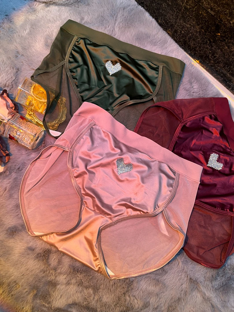 林依依【80-170斤】大码女士性感蕾丝透气显瘦内裤3条装性感睡衣