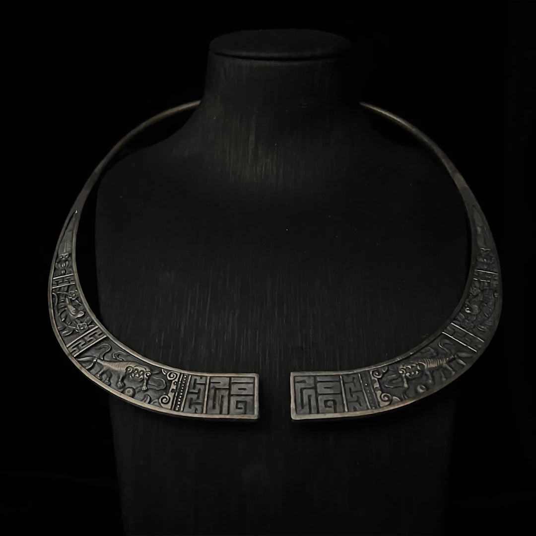 链子足银 足银手工吞金兽项圈