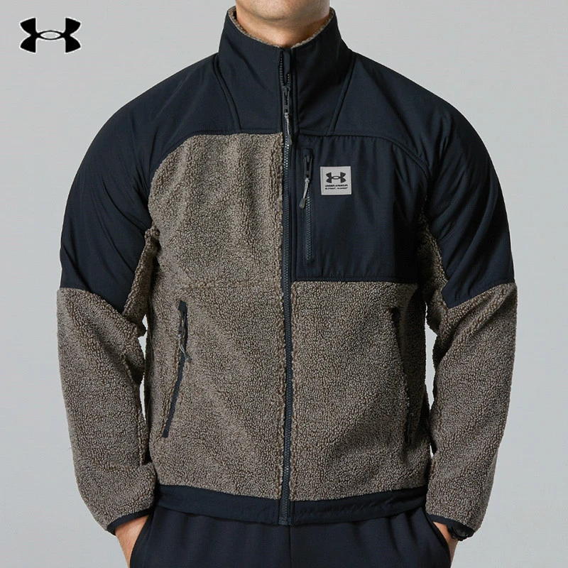 UA安德玛立领夹克男装春秋新款训练运动服休闲保暖外套秋冬舒适时