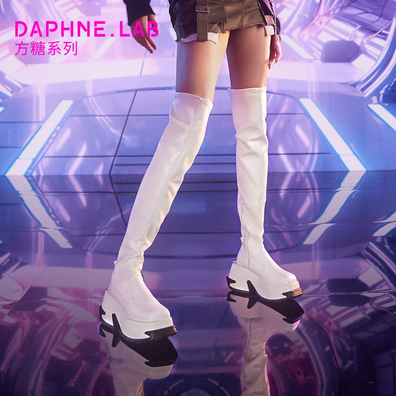 DAPHNE LAB预售方糖3代过膝靴女2023秋季新款时尚百搭长筒靴增高