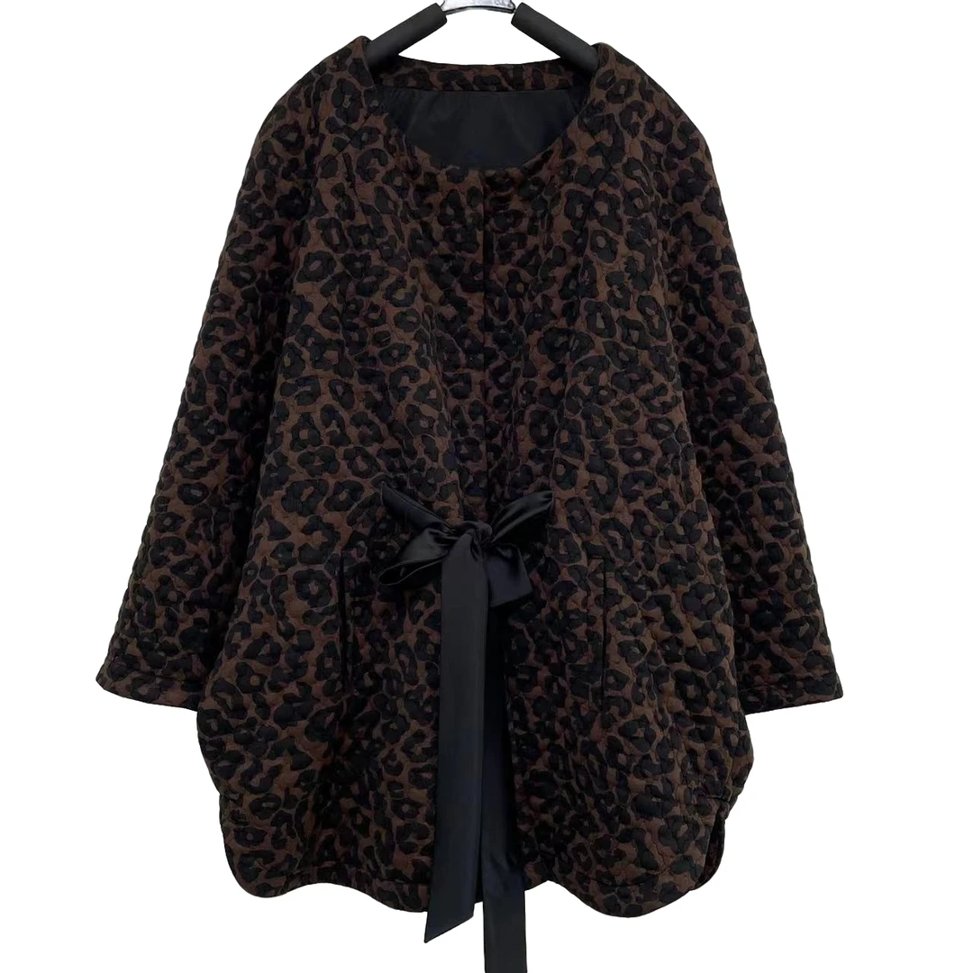 恬小霓(玲玲姐精选)0989/豹纹/飘带衬衣/时尚/宽松/复古/百搭