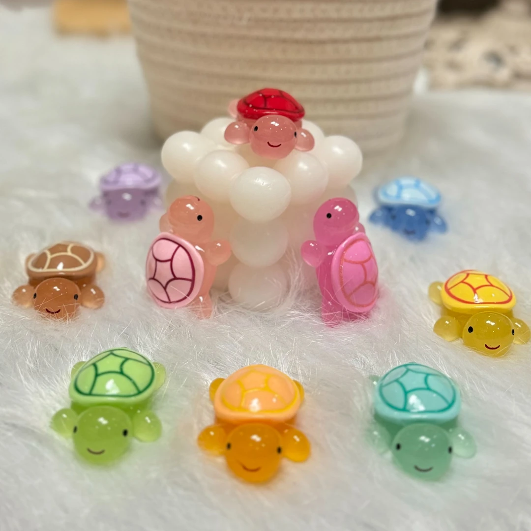 D动物可爱夜光效果树脂乌龟创意手工DIY摆件
