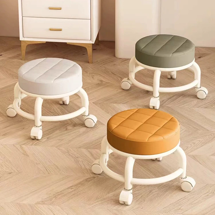 万向小凳子滑轮凳可移动学步凳家用带轮小椅子带滑轮万向轮矮凳