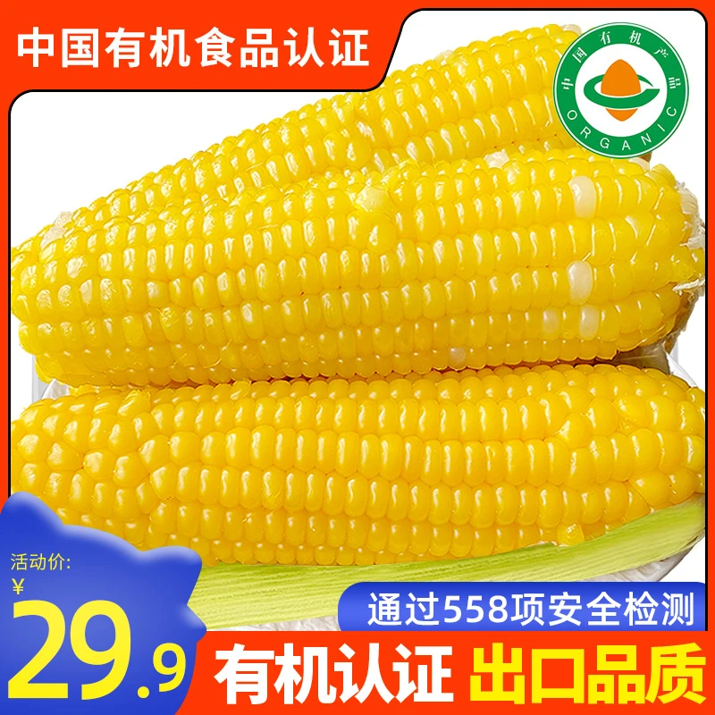 轻语拾光 220g*8根有机甜糯玉米真空包装新鲜玉米代餐软糯香甜