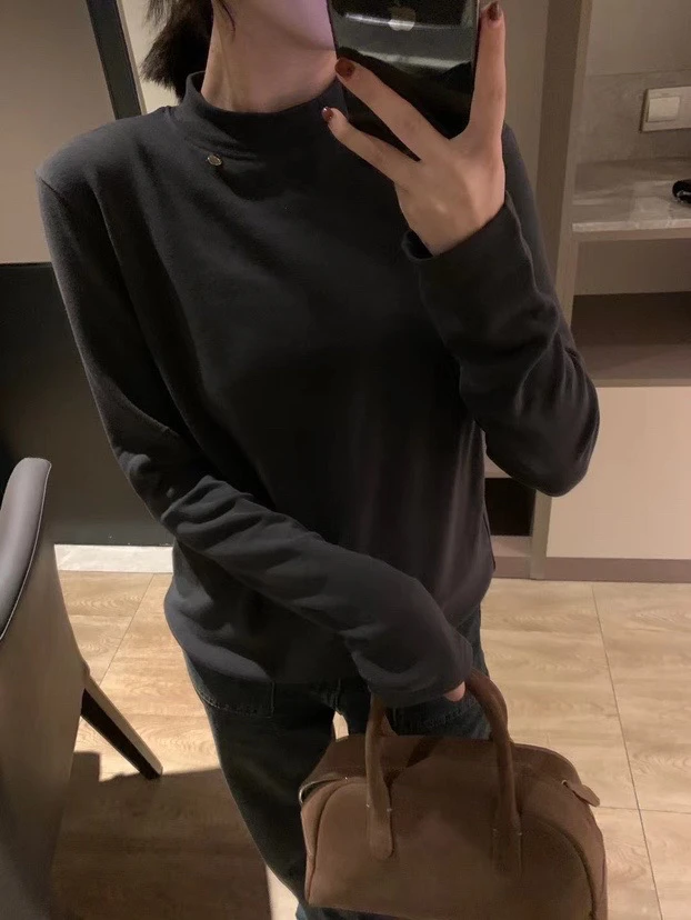 加绒*【中分打底】 SSJ加绒款铜牌高领打底衫