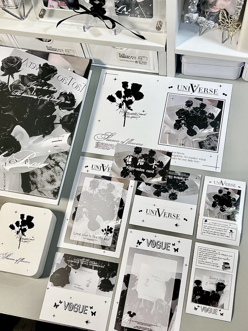 原创【唯我所有系列】永生玫瑰set文创·贴纸手账素材