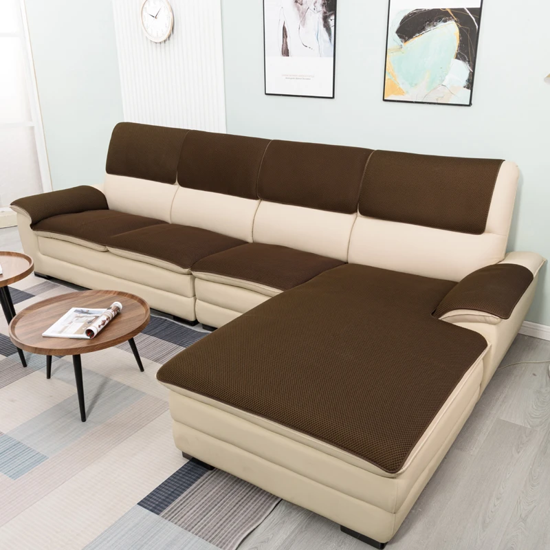 真皮沙发垫防滑专用坐垫夏季欧式简约四季通用布艺沙发套罩巾定做