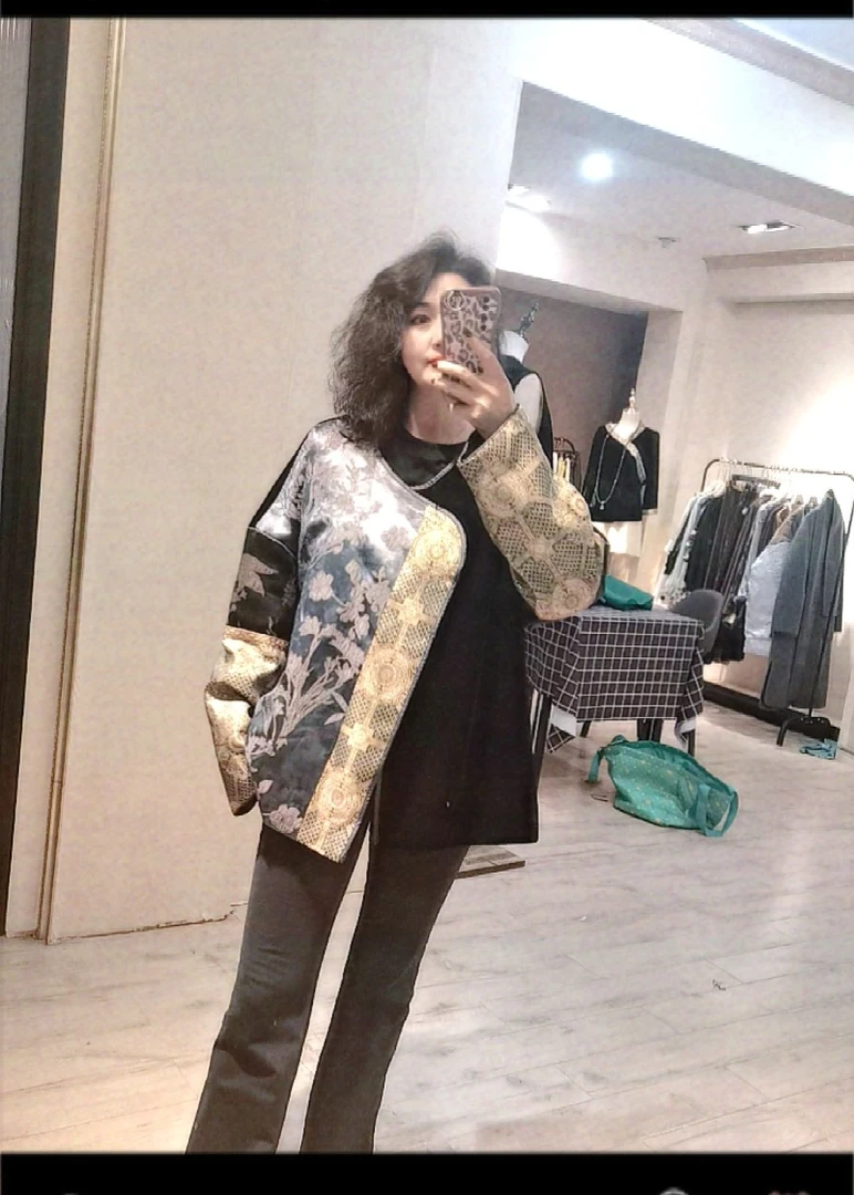新中式拼色设计国风外套松弛感百搭秋冬款