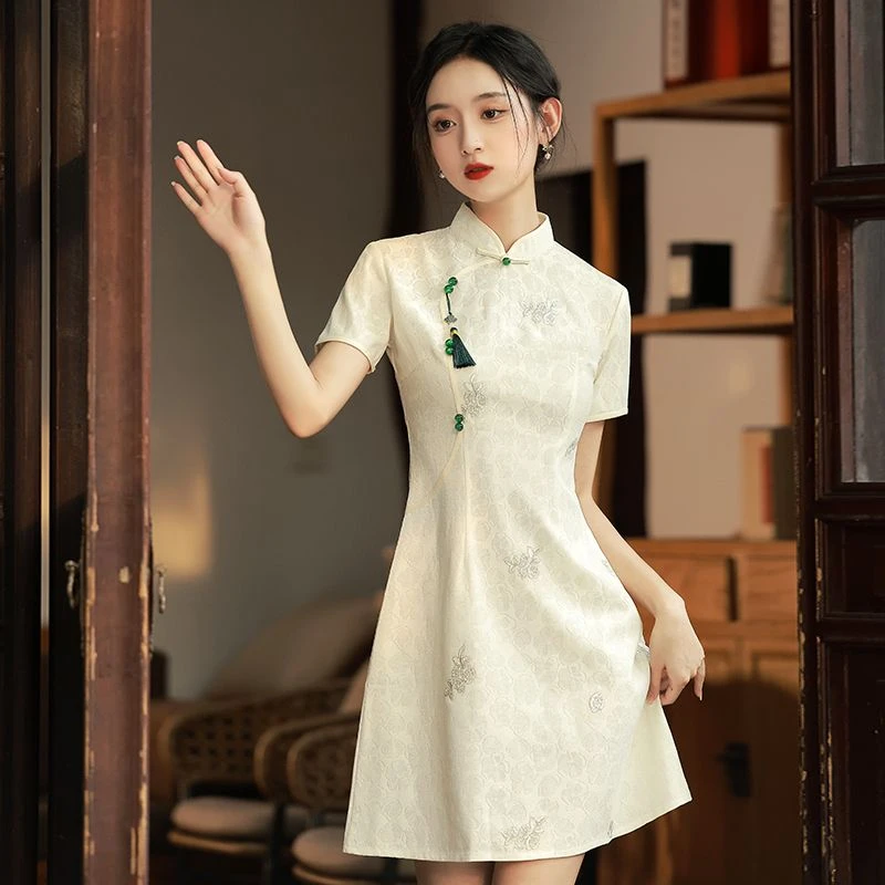 改良旗袍2025新款女夏季年轻款气质高端小个子修身显瘦连衣裙