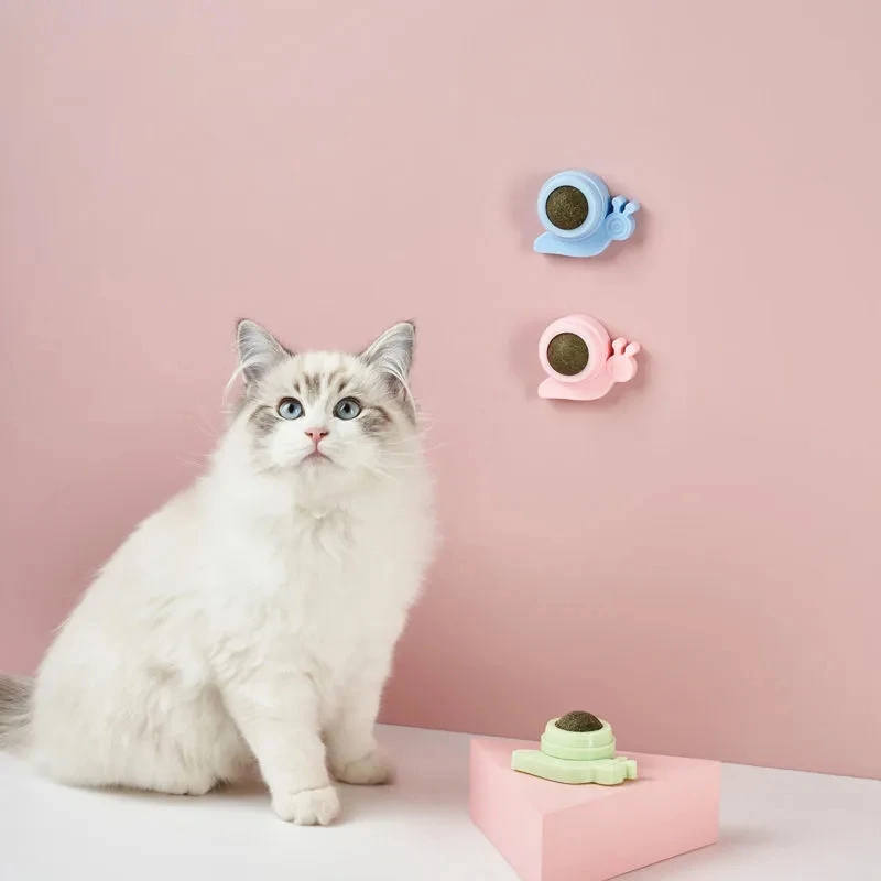 猫薄荷球贴墙可旋转螃蟹舔舔乐猫咪玩具用品可食用磨牙棒清新口气