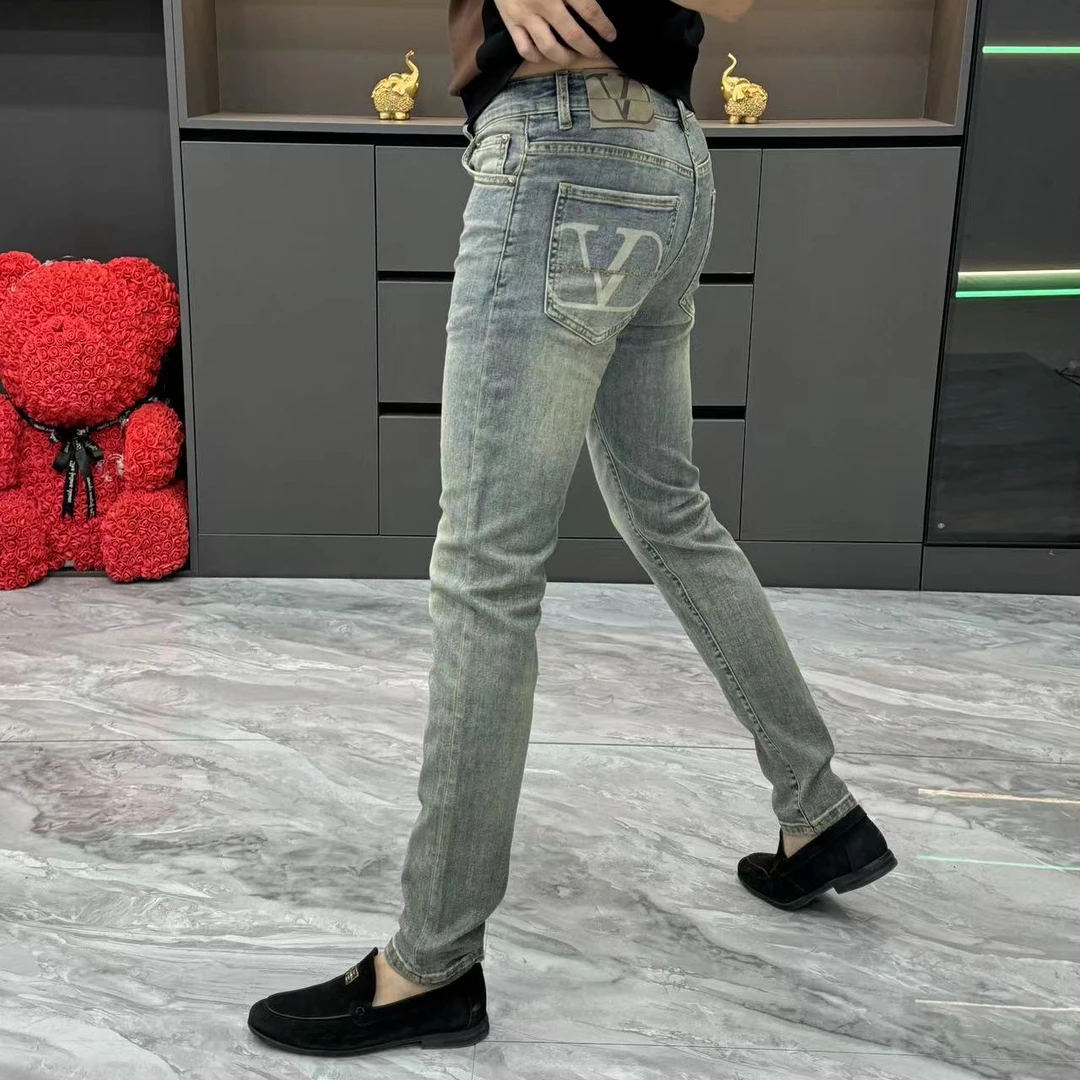 6205-男士夏季薄料修身小脚牛仔裤轻奢时尚百搭水洗潮流牛仔裤