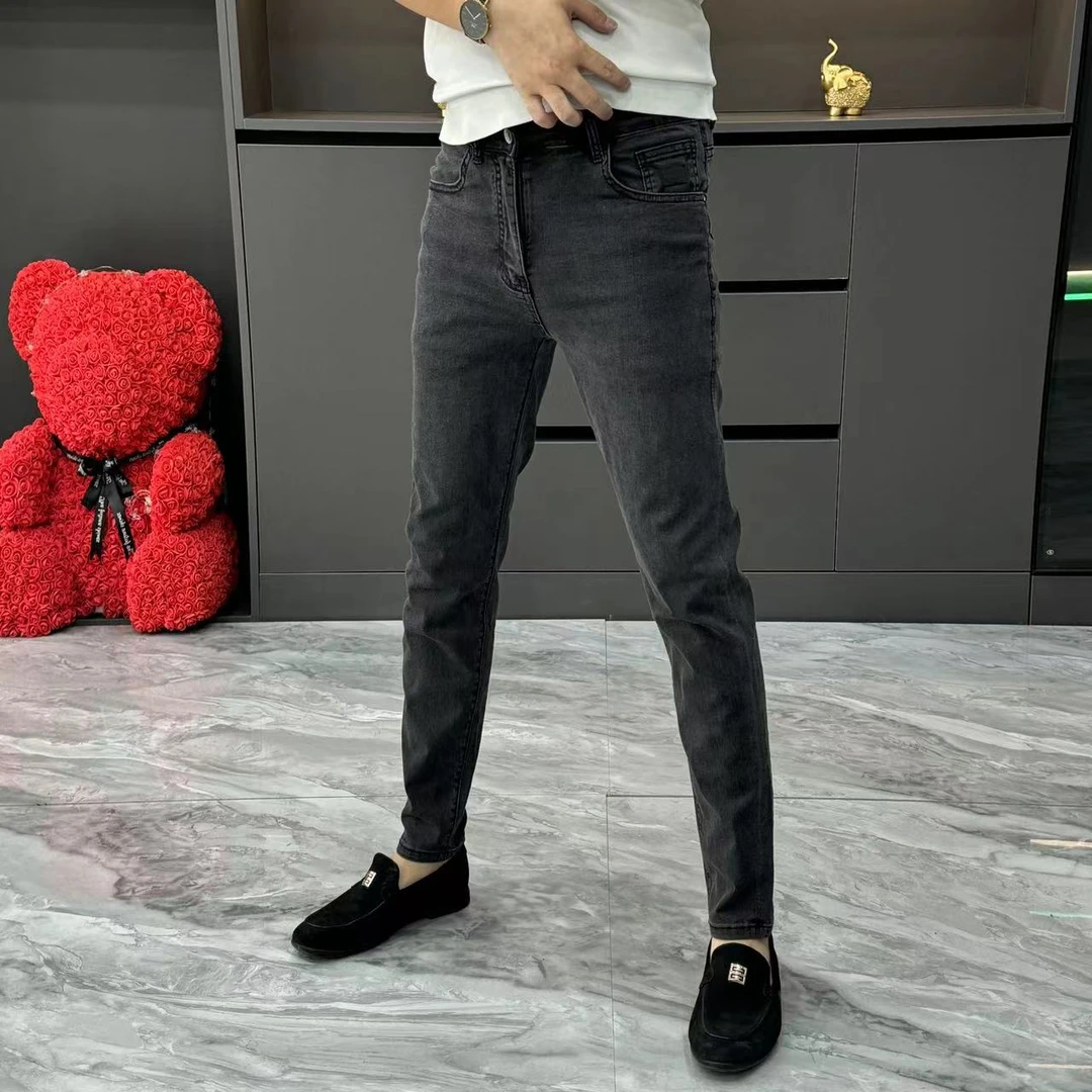 98132-秋冬时尚百搭小脚牛仔裤男士净版弹力休闲裤男牛仔裤子