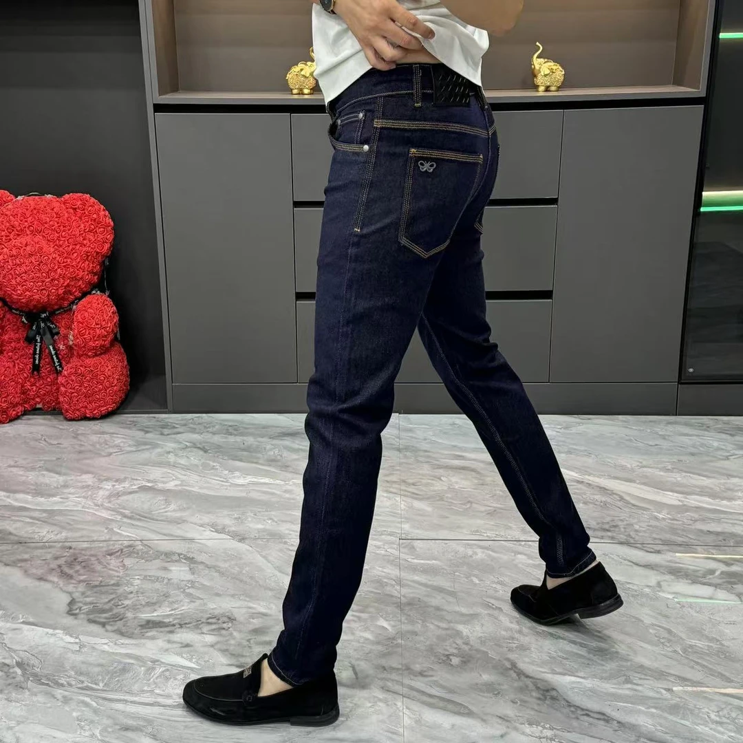 6631-秋冬欧货普洗蓝不掉色小脚牛仔裤