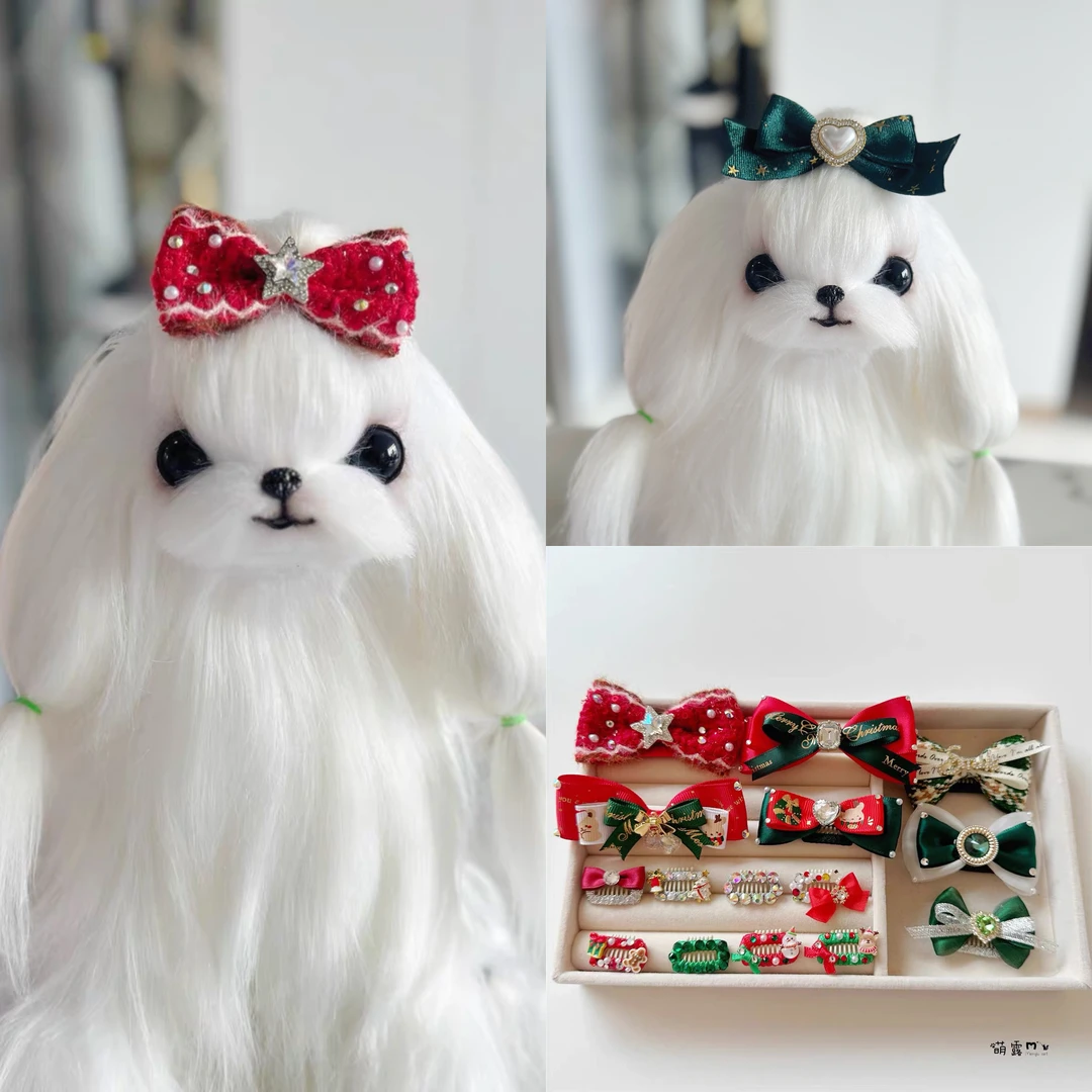 宠物发夹 圣诞风系列 狗狗猫咪夹子泰迪约克夏马尔济斯头饰 发卡