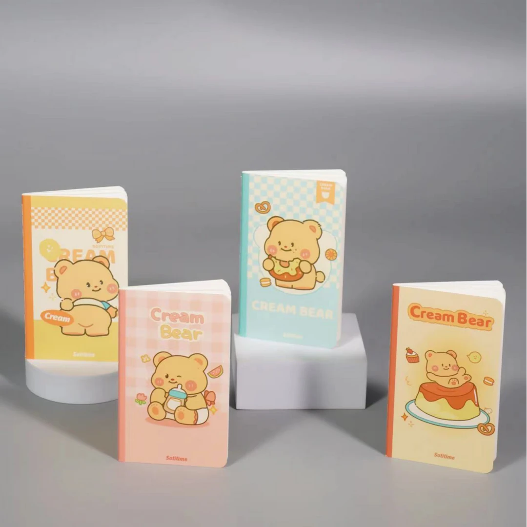 soti time/苏铁时光奶油小熊口袋本横线80K迷你车线本礼盒本装