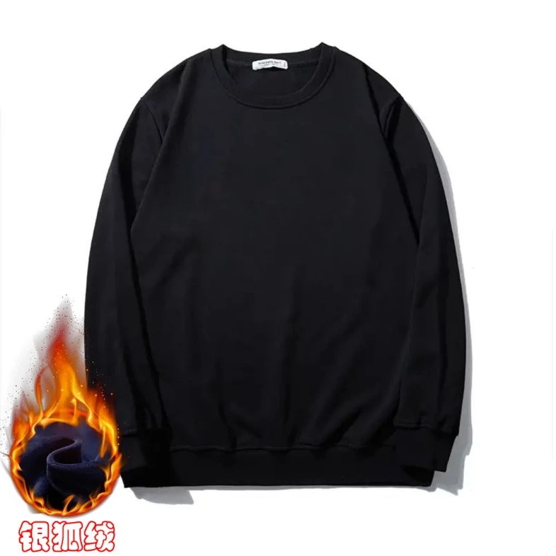 LIUGEJIA/六个加男士大码宽松简约百搭纯色净版长袖卫衣  DT052