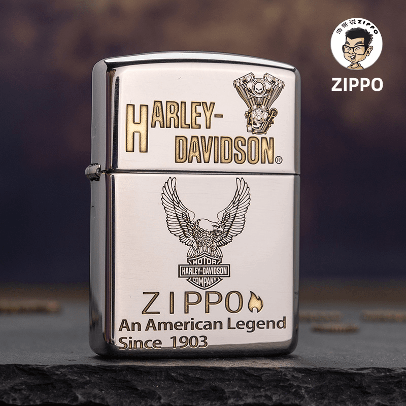 ZIPPO盔甲双色1903哈雷鹰DIY男士个性煤油防风打火机送男友好礼