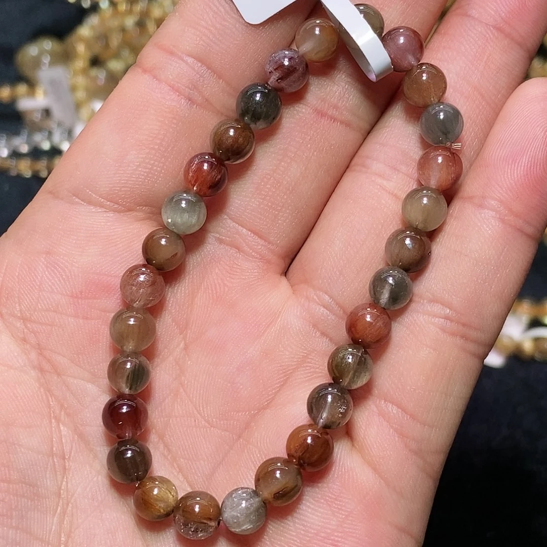 水晶手链未镶嵌彩兔毛6.7