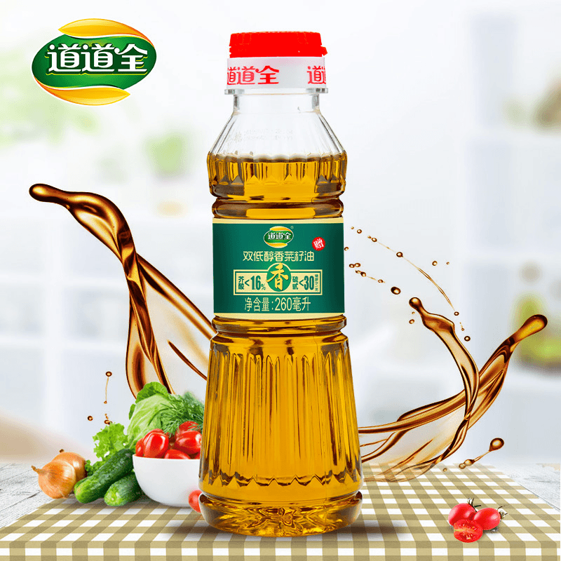 道道全双低醇香菜籽油260ml 低芥酸 低硫岱 粮油 小榨 浓香食用油