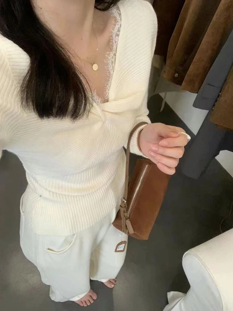 【潇十一】新款秋季针织打底衫长袖毛衣女修身洋气