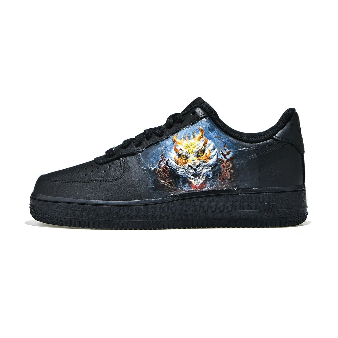 NIKE/耐克Air Force1Low 山海穷奇 情侣时尚潮流3D手绘涂鸦定制鞋