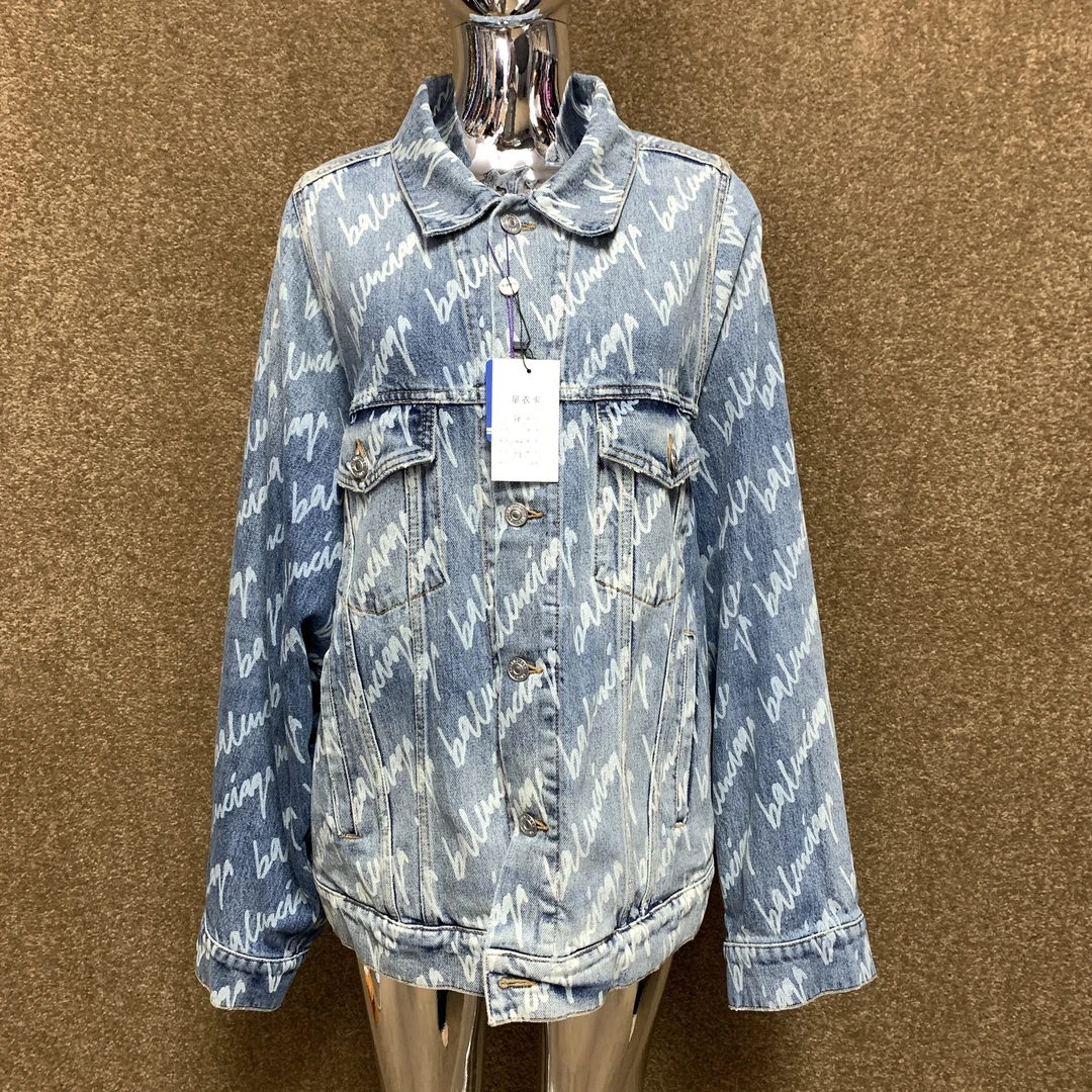 巴黎世家/Balenciaga 满印牛仔夹克 36码99新公价12500非专柜原吊